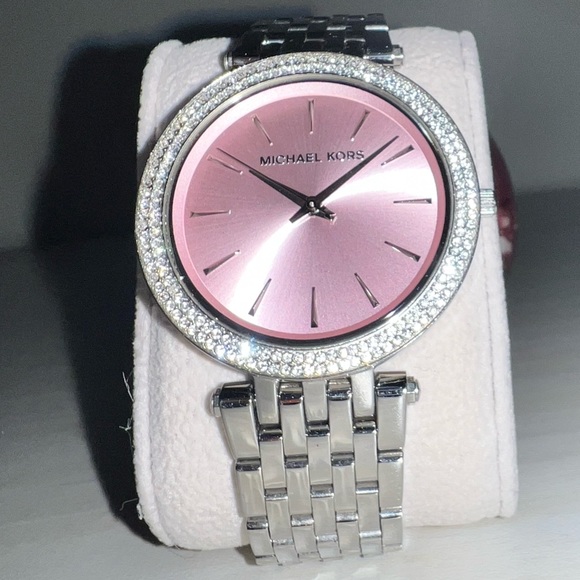 Michael Kors Crystal Watch - Pink and silver - bling Barbie Vibes - Picture 3 of 9